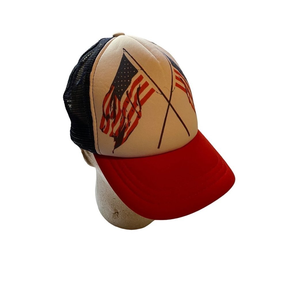 O'Neill Unisex Red White Blue Patriotic‎ USA American Flag Mesh Trucker Hat Cap